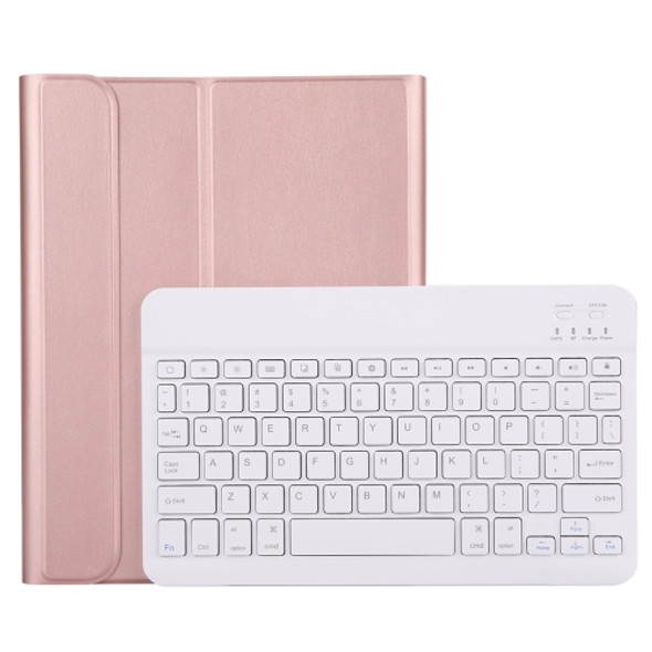 A11B Bluetooth 3.0 Ultra-thin ABS Detachable Bluetooth Keyboard Leather Case for iPad Pro 11 inch ?2018?, with Pen Slot & Holder (Rose Gold)