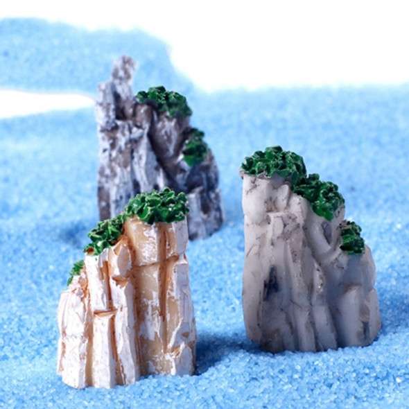 2 PCS Moss Micro Landscape Decoration Simulation Rockery Resin Decoration, Random Color Delivery