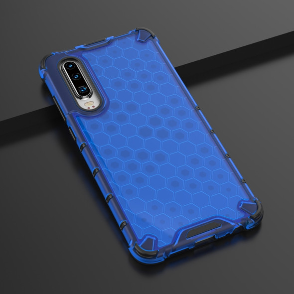 Shockproof Honeycomb PC + TPU Protective Case For Huawei P30(Blue)