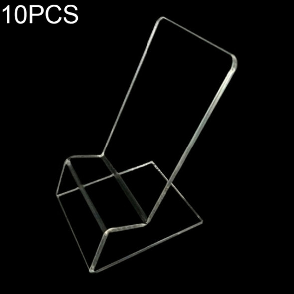 10 PCS Acrylic Mobile Phone Display Stand Holder, For iPhone, Samsung, Huawei, Xiaomi other Smartphones (Transparent)