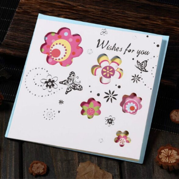 5 PCS Creative Cutout Beautiful Birthday Greeting Card(Wishes For)