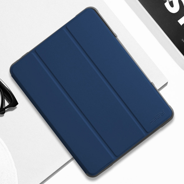 For iPad Pro 10.5 Mutural Horizontal Flip PC + TPU + PU Leather Case with Holder & Pen Slot(Blue)