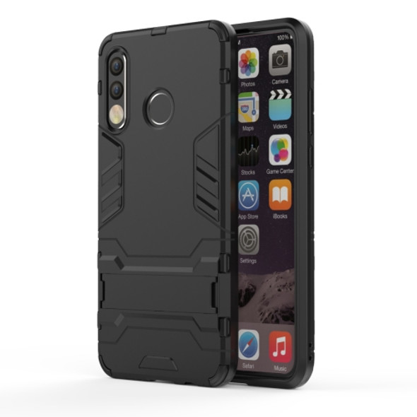 Shockproof PC + TPU Case for Huawei P30 Lite, with Holder(Black)