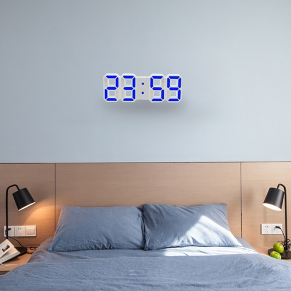 Multi-Function Large 3D LED Digital Wall Alarm Clock with Snooze Function, 12/24 Hours Display for Home, Kitchen, Office, DC 5V, CE Certificated(Blue)