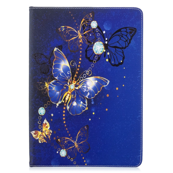For iPad 10.5 inch Colored Drawing Pattern Horizontal Flip PU Leather Case with Holder & Card Slots & Wallet(Purple Butterfly)