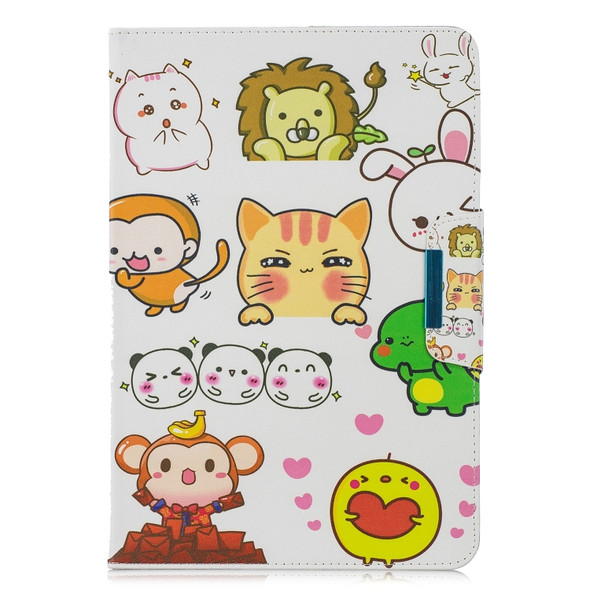 For 7 inch Tablet PC Universal Colored Drawing Horizontal Flip PU Leather Case with Holder & Card Slot(Animal Expressions)