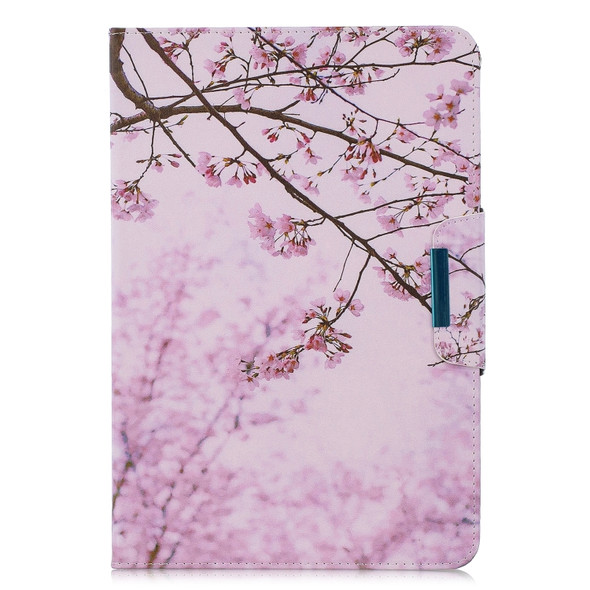 For 7 inch Tablet PC Universal Colored Drawing Horizontal Flip PU Leather Case with Holder & Card Slot(Cherry Tree)