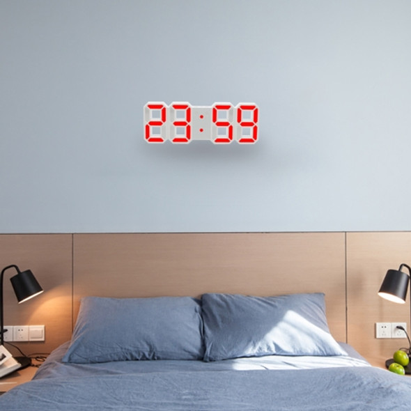 Multi-Function Large 3D LED Digital Wall Alarm Clock with Snooze Function, 12/24 Hours Display for Home, Kitchen, Office, DC 5V, CE Certificated(Red)