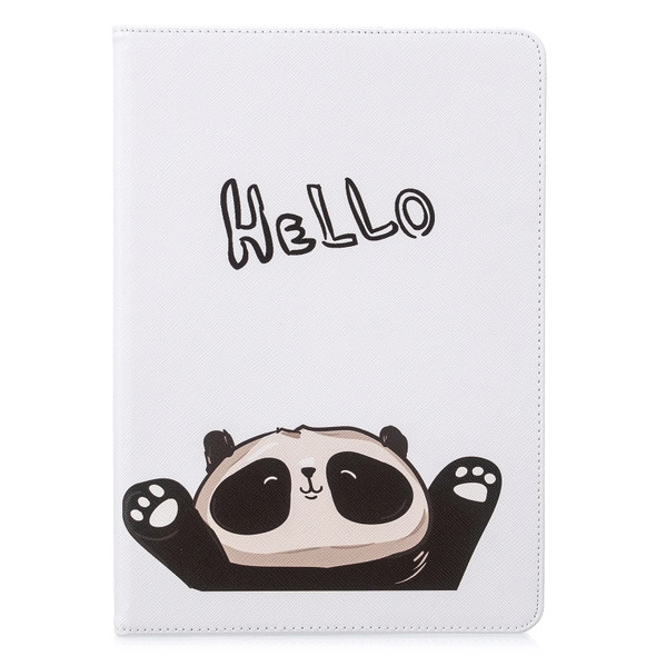 For iPad 10.5 inch Colored Drawing Pattern Horizontal Flip PU Leather Case with Holder & Card Slots & Wallet(Hello Panda)