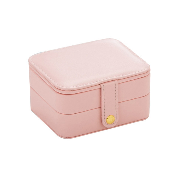 2 Tiers Jewelry Packaging Box Makeup Earrings Case Storage Organizer Container(Pink)