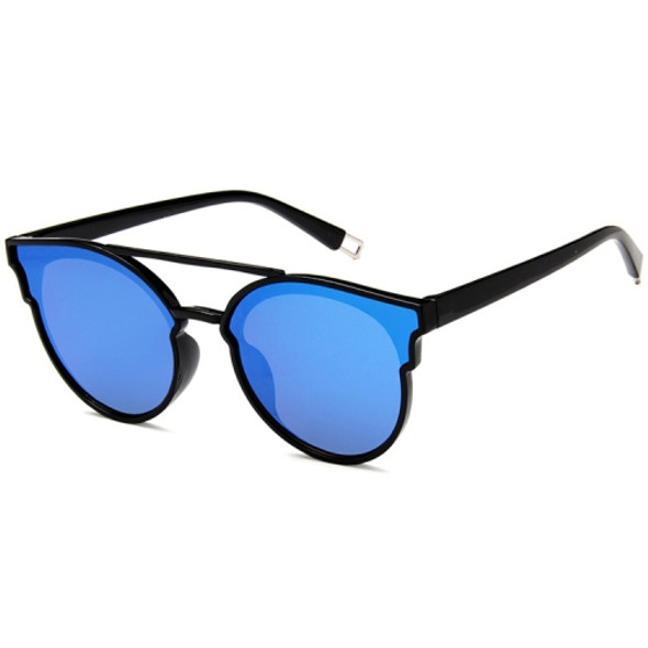 Cat Eye Women Retro Sunglasses Lady Eyewear(Black+Blue)