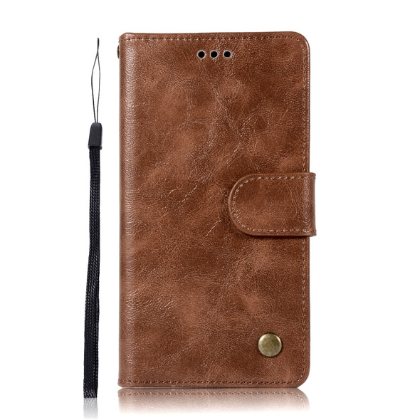 For Lenovo A6000 Retro Copper Button Crazy Horse Horizontal Flip PU Leather Case with Holder & Card Slots & Wallet & Lanyard(Brown)