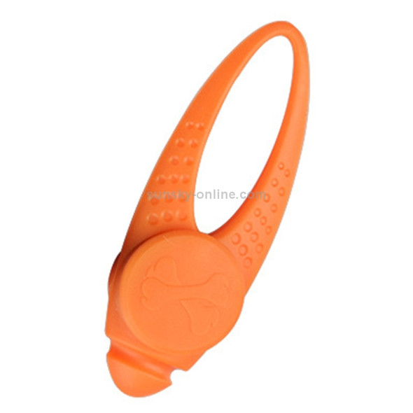 LED Night Light Pet Safety Collar Silicone Pendant (Orange)