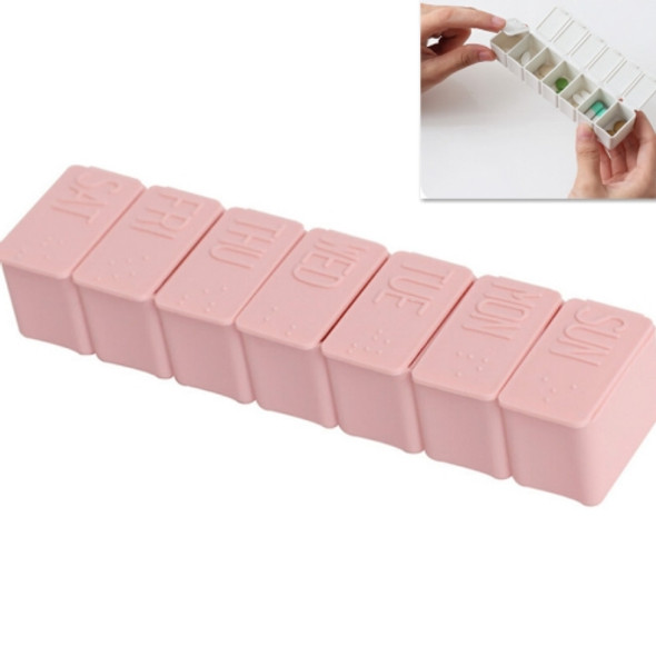 Cute Mini Travel Portable Seven-grid Plastic Pill Box(Pink)