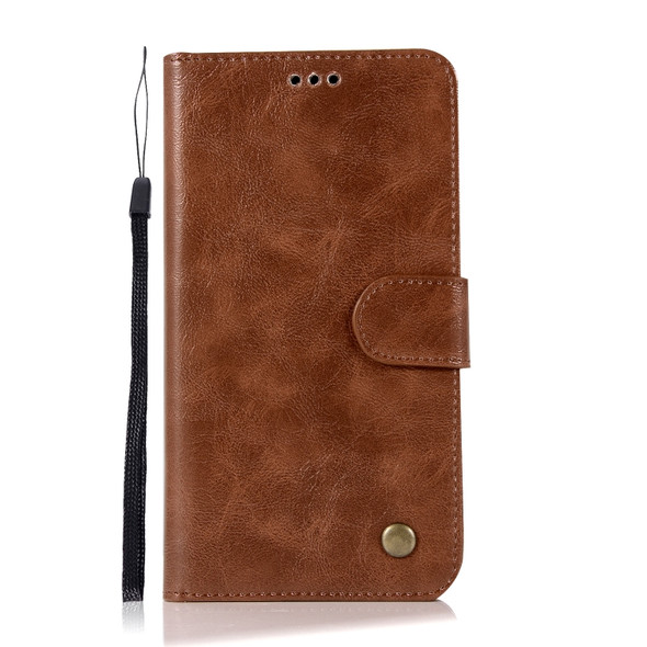 For Lenovo A7010 Retro Copper Button Crazy Horse Horizontal Flip PU Leather Case with Holder & Card Slots & Wallet & Lanyard(Brown)