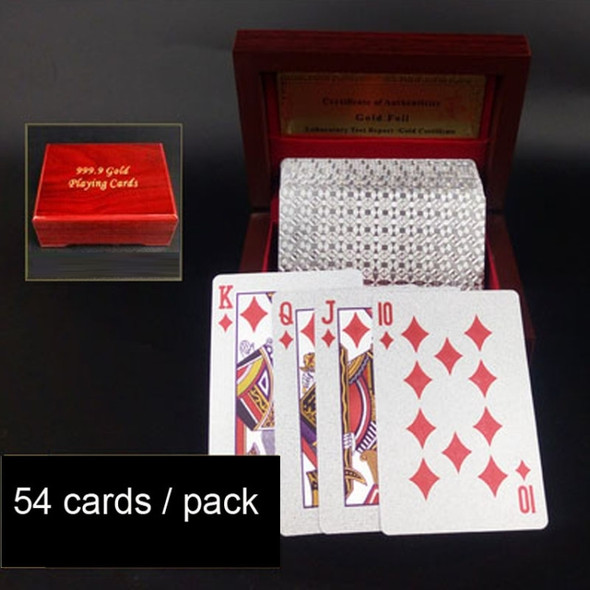 Creative Frosted Silver Tattice Back Texture Plastic From Vegas to Macau Playing Cards Texas Poker with Wooden Gift Box