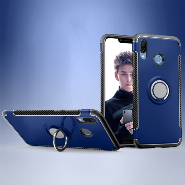 Magnetic 360 Degree Rotation Ring Armor Protective Case for Huawei Honor Play(Blue)