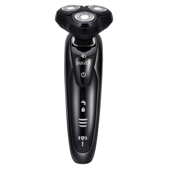 4D Botary Male Electric Shaver Wet Dry Rechargeable Beard Shaving Machine(Black)