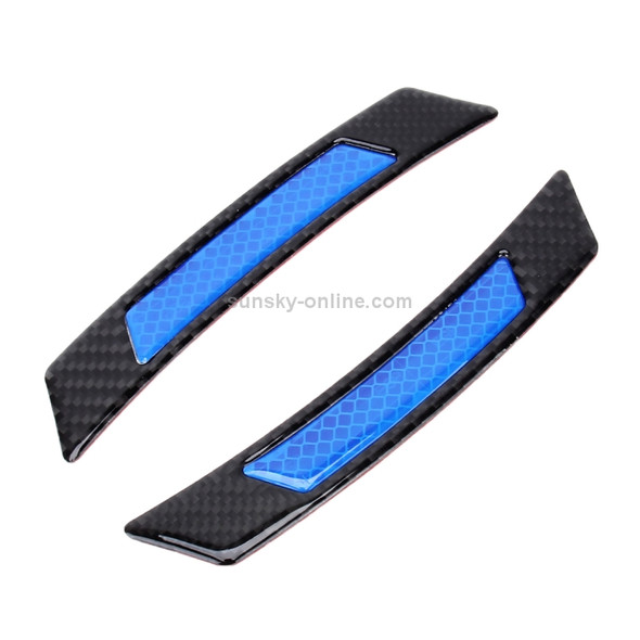 2 PCS Carbon Fiber Reflective Car Fender Flare Wheel Brow Warning Strip Stickers(Blue)