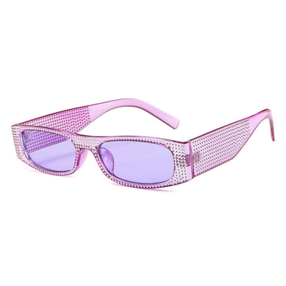 Square Sunglasses Women Imitation Diamond Lasses Fashion UV400 Sunglasses(C5)