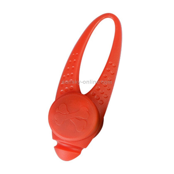 LED Night Light Pet Safety Collar Silicone Pendant (Red)