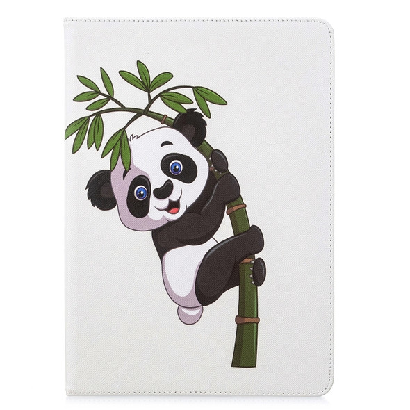 For iPad 10.5 inch Colored Drawing Pattern Horizontal Flip PU Leather Case with Holder & Card Slots & Wallet(Panda Bamboo)