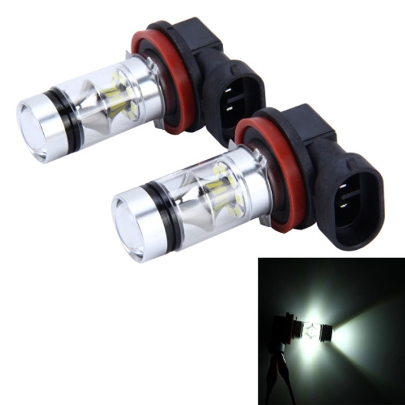 2 PCS H8/H11 10W 500LM 6000K 20SMD-2835 LEDs Car Fog Lights, DC 12V(White Light)