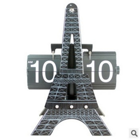 Creative Home Office Bedroom Eiffel Tower Retro Automatic Flip Clock