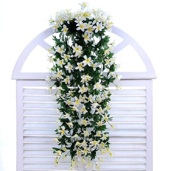 Artificial Flower Wall Hanging Lily Flower Vine Basket Flower Party Decorations(White)