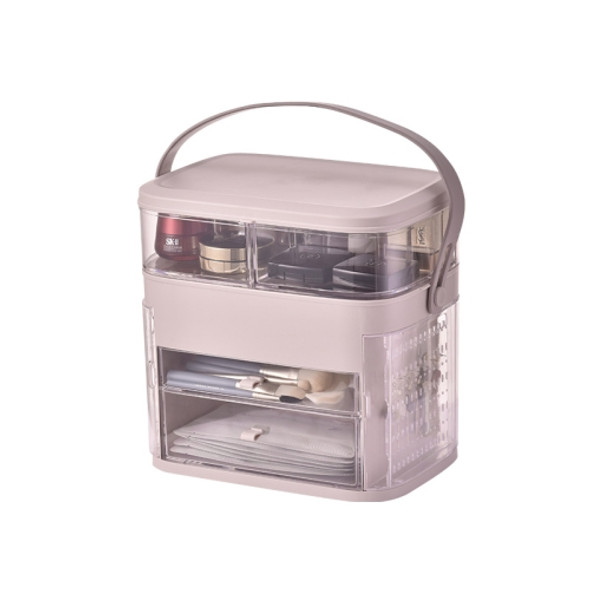 Multi-function Portable Pull-out Flip Cosmetic Jewelry Storage Box(Pink)