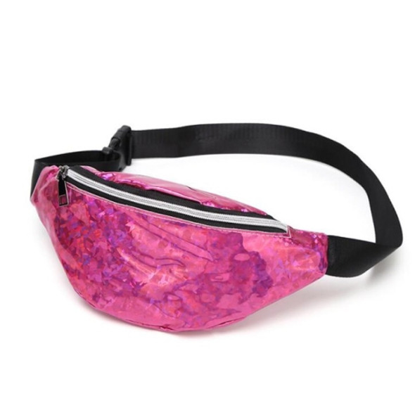 Women Sequins Laser Waist Pack Multi-functional Sports Chest Waist Bag(Purple)