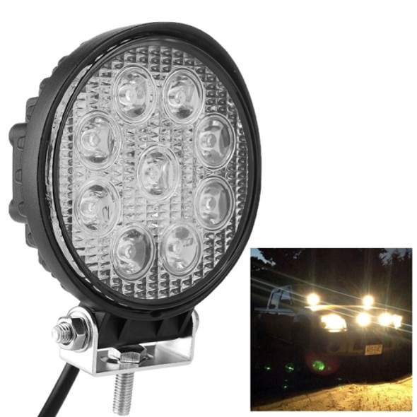 Round Shape 27W Bridgelux 2150lm 9 LED White Light Condenser Engineering Lamp / Waterproof IP67 SUVs Light, DC 10-30V(Black)