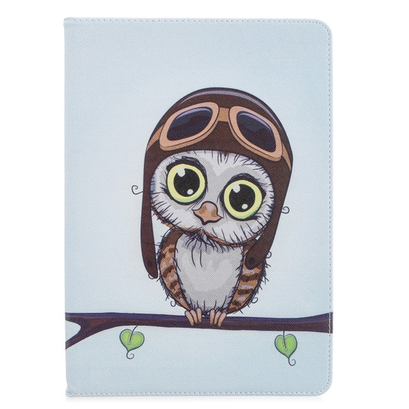 For iPad 10.5 inch Colored Drawing Pattern Horizontal Flip PU Leather Case with Holder & Card Slots & Wallet(Owl B)