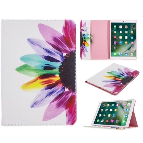 For iPad 10.5 inch Colored Drawing Pattern Horizontal Flip PU Leather Case with Holder & Card Slots & Wallet(Sun Flower)