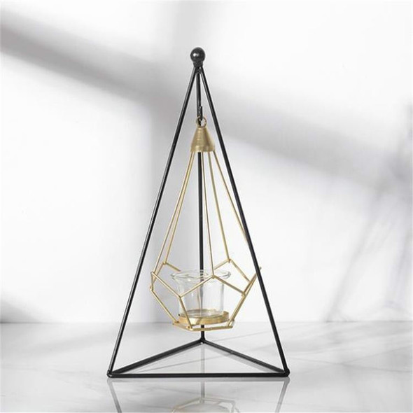 Minimalist Wrought Iron Scented Candle Holder Romantic Candlelight Dinner Home Wedding Props Ornaments, Style:XY2015