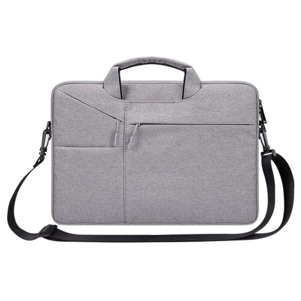 ST02S Waterproof Tear Resistance Hidden Portable Strap One-shoulder Handbag for 15.6 inch Laptops, with Suitcase Belt(Light Grey)