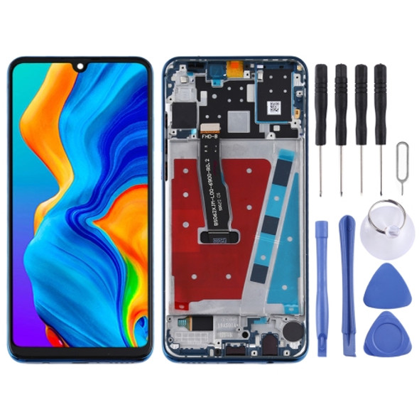 LCD Screen and Digitizer Full Assembly with Frame for Huawei P30 Lite / Nova 4e (Blue)