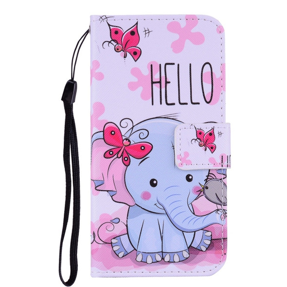 Butterfly Elephant Pattern Colored Drawing Horizontal Flip Leather Case for Huawei P30 Lite, with Holder & Card Slots & Wallet & Lanyard