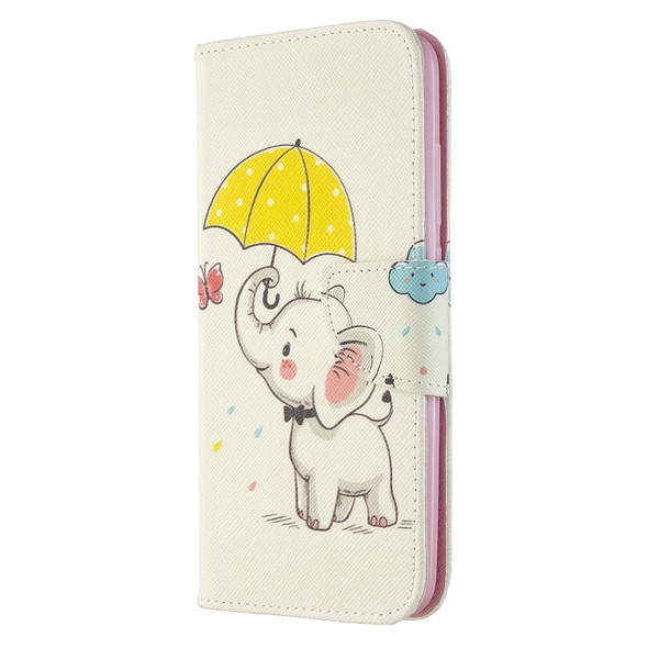 For Xiaomi Redmi 8A Colored Drawing Pattern Horizontal Flip Leather Case with Holder & Card Slots & Wallet(Elephant)