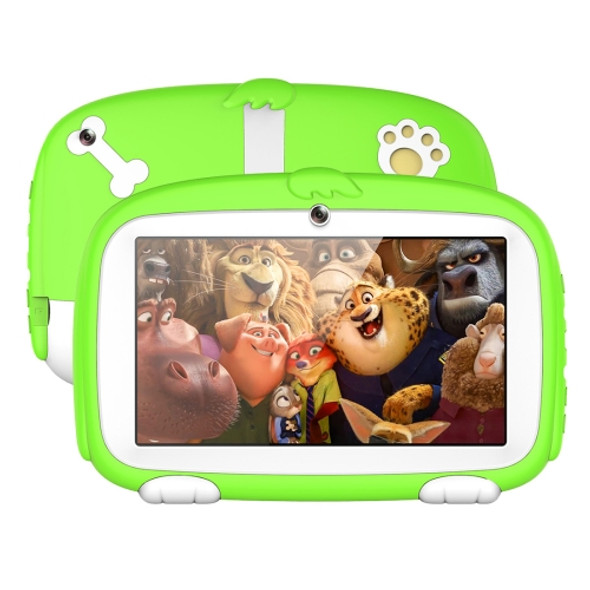 A718 Kids Education Tablet PC, 7.0 inch, 1GB+16GB, Android 6.0 Allwinner A33 Quad Core 1.3GHz, Support WiFi / TF Card / G-sensor, with Dog Pattern Silicone Case (Green)