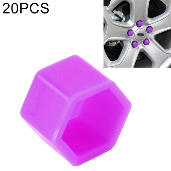 20 PCS Silicone Luminous Car Hubcap(Purple)