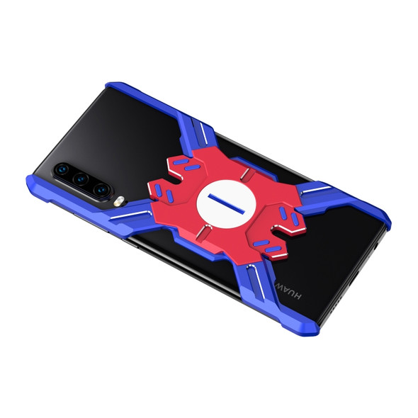 For Huawei P30 Hero Series Anti-fall Wear-resistant Metal Protective Case with Bracket(Blue Red)