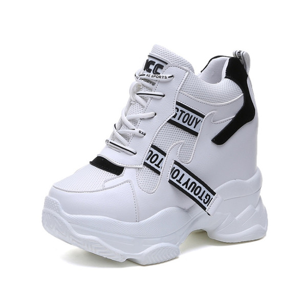 Platform Casual Sports Shoes, Size:34(black)