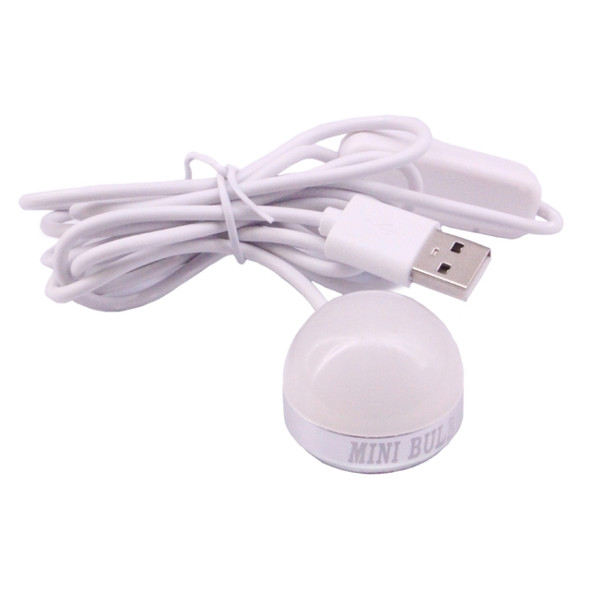 2W USB LED Light Bulb with Magnetic & Cable, USB-2W-WW 5V 140-150Lumens 6 LED