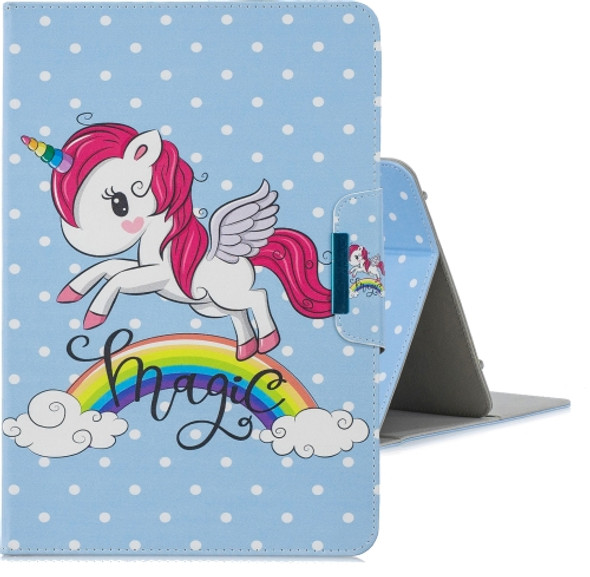For 10 inch  Tablet PC Universal Colored Drawing Horizontal Flip PU Leather Case with Holder & Card Slot(Little Pegasus)
