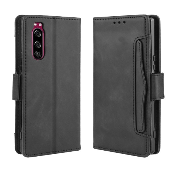 For Sony Xperia 5 Wallet Style Skin Feel Calf Pattern Leather Case with Separate Card Slot(Black)