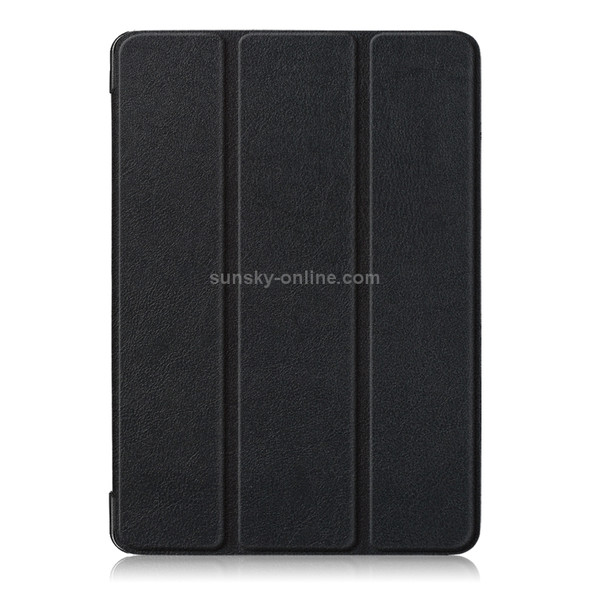 Custer Texture Horizontal Flip Leather Case for  iPad Air 2019 10.5 inch, with Three-folding Holder & Sleep / Wake-up Function (Black)