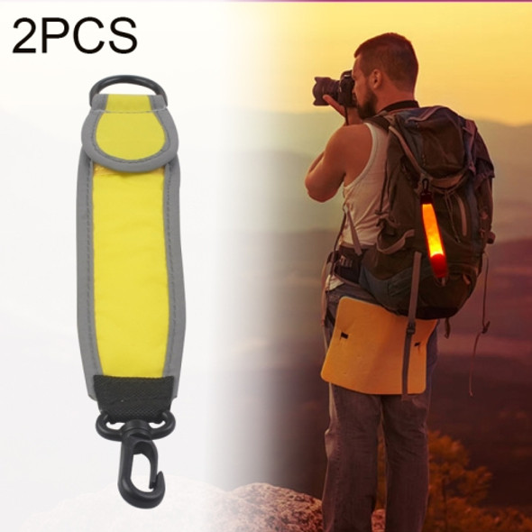 2 PCS Outdoor Backpack Reflective Strap Field Distress Signal Light(Yellow)