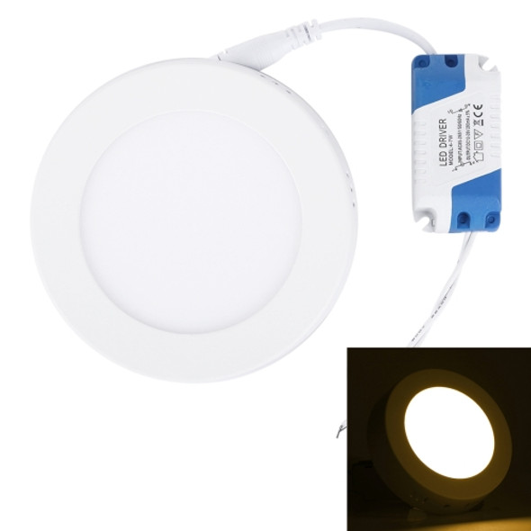 6W Round LED Surface Panel Light Lamp with LED Driver, 12cm 30 LEDs SMD 2835 3000K, AC 85-265V