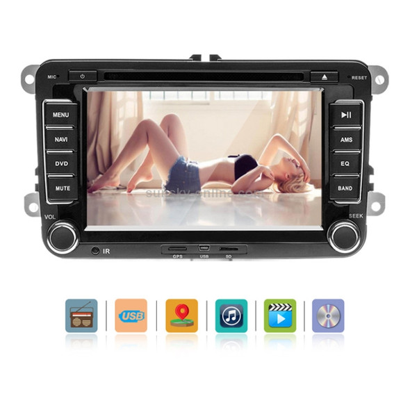 K0212 HD 7 inch Car Rear View Mirror Monitor Camera DVD Player GPS Navigation Player Stereo Radio for Volkswagen, North America Map